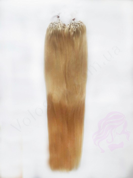 Волосы для холодного наращивания на микрокольцах, 50 см, 200 прядей, золотистый блонд (№24)