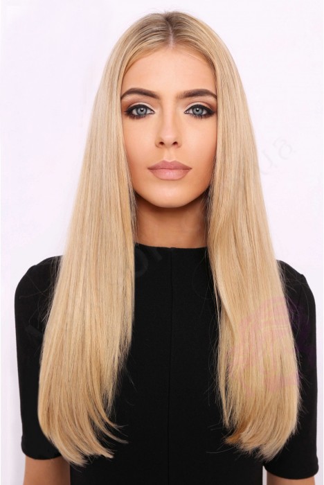 Волосы для холодного наращивания на микрокольцах, 50 см, 200 прядей, золотистый блонд (№24)