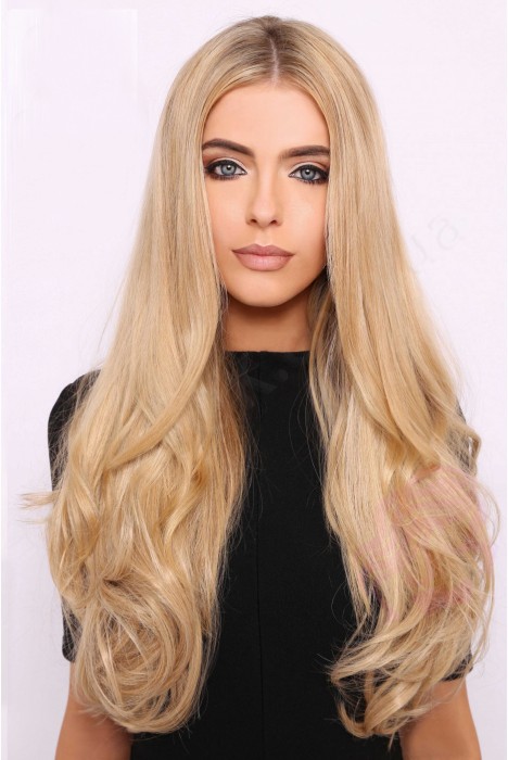 Волосы для холодного наращивания на микрокольцах, 50 см, 200 прядей, золотистый блонд (№24)