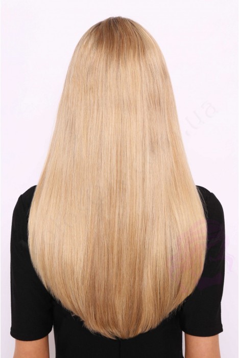 Волосы для холодного наращивания на микрокольцах, 50 см, 200 прядей, золотистый блонд (№24)