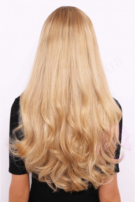 Волосы для холодного наращивания на микрокольцах, 50 см, 200 прядей, золотистый блонд (№24)