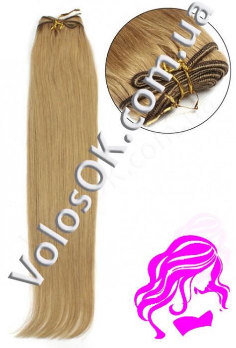 Волосы на трессах, 125 см ширина тресса,50 см длина, прямые, светло-русые (16)