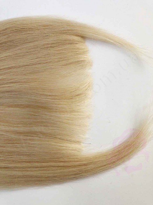 Накладний чубчик з натурального волосся, золотистий блонд (№24)