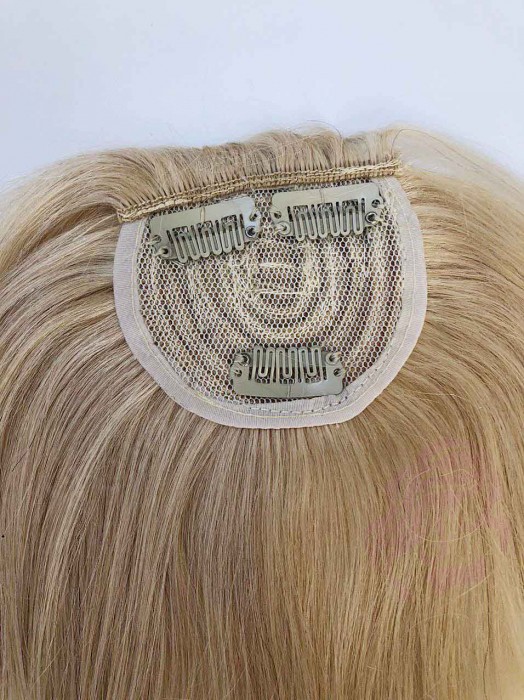 Накладний чубчик з натурального волосся, золотистий блонд (№24)