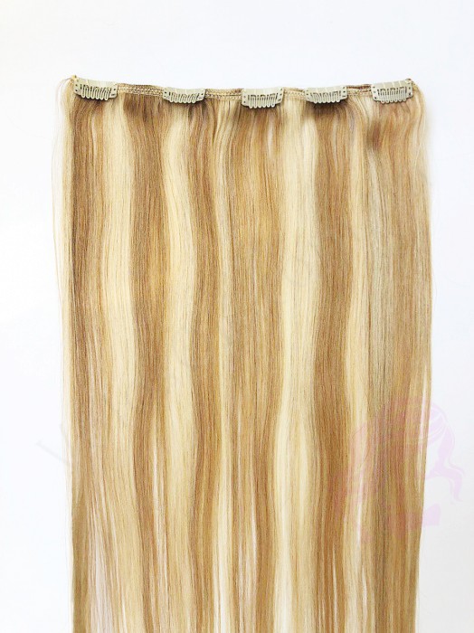 Натуральне волосся на заколках 50 см, 1 пасмо x 20 см, світло-русяве з меліруванням (№18/613) Натуральне волосся на заколках 50 см, 1 пасмо x 20 см, світло-русяве з меліруванням (№18/613)