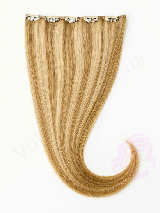 Натуральне волосся на заколках 50 см, 1 пасмо x 20 см, світло-русяве з меліруванням (№18/613) Натуральне волосся на заколках 50 см, 1 пасмо x 20 см, світло-русяве з меліруванням (№18/613)