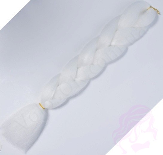 Канекалон кольоровий "Джамбо" 60 см, 100 грам, білий