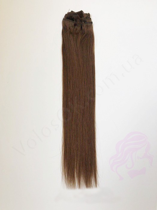 Натуральные волосы на заколках 50 см, 7 прядей, светло-коричневые (№06) Натуральные волосы на заколках 50 см, 7 прядей, светло-коричневые (№06)