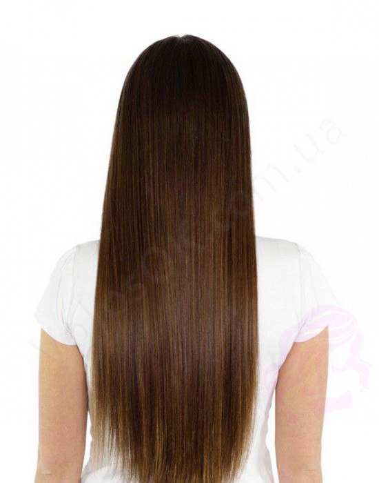 Натуральные волосы на заколках 50 см, 7 прядей, светло-коричневые (№06) Натуральные волосы на заколках 50 см, 7 прядей, светло-коричневые (№06)