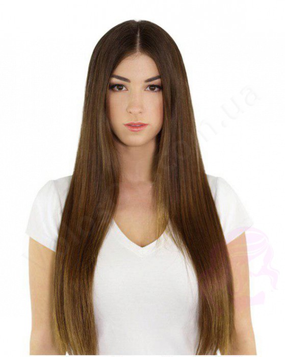 Натуральные волосы на заколках 50 см, 7 прядей, светло-коричневые (№06) Натуральные волосы на заколках 50 см, 7 прядей, светло-коричневые (№06)