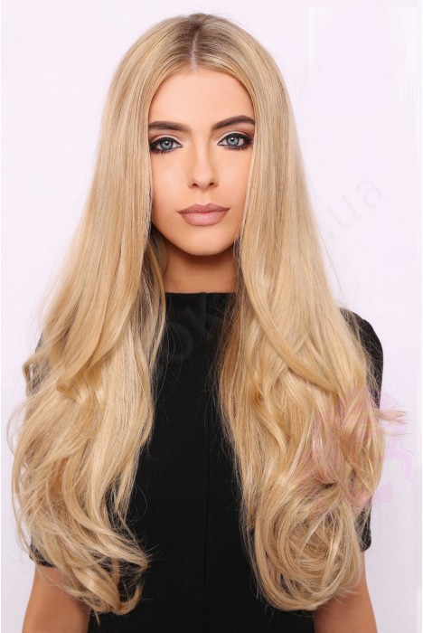 Натуральне волосся на заколках 50 см, 8 пасм, золотистий блонд (№24) Натуральне волосся на заколках 50 см, 8 пасм, золотистий блонд (№24)