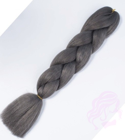 Канекалон кольоровий "Джамбо" 60 см, 100 грам, сірий Канекалон кольоровий "Джамбо" 60 см, 100 грам, сірий