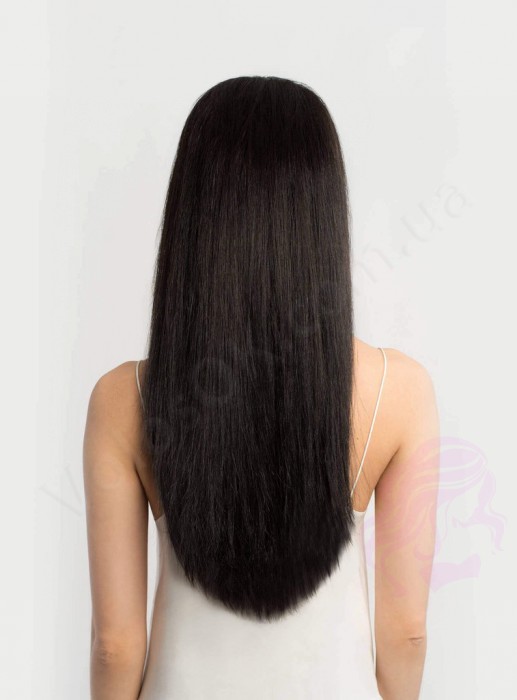 Волосы для горячего наращивания на капсулах, 65 см, прямые, 200 прядей, черно-коричневые (1B)