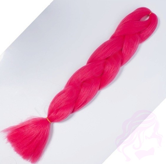 Канекалон цветной "Джамбо" 60 см, 100 грамм, ярко-розовый