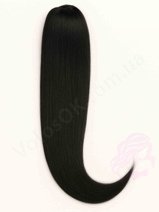Накладной хвост из натуральных волос, 50 см, 100г, черный (№01) Накладной хвост из натуральных волос, 50 см, 100г, черный (№01)