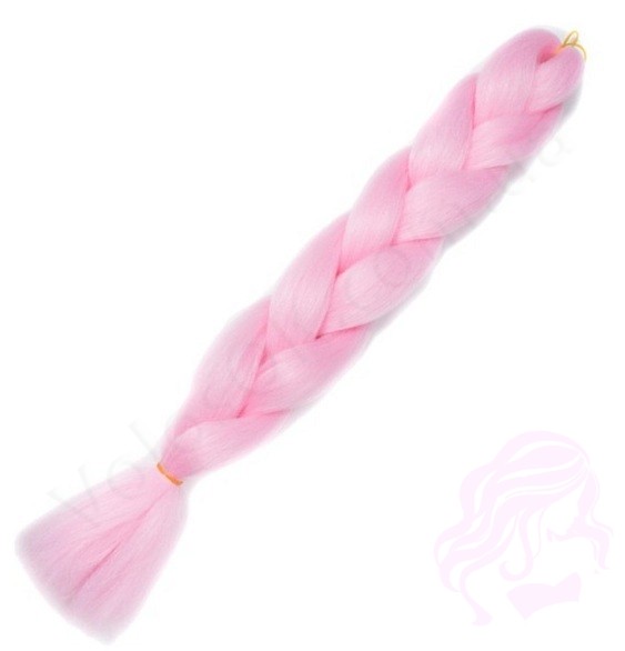 Канекалон кольоровий "Джамбо" 60 см, 100 грам, світло-рожевий