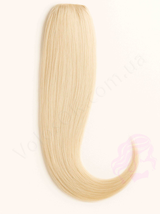 Накладний хвіст з натурального волосся, 50 см, 100г, світлий блонд (№613)