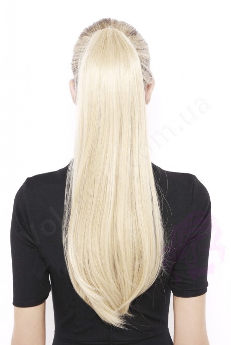 Накладний хвіст з натурального волосся, 50 см, 100г, супер блонд (№60) Накладний хвіст з натурального волосся, 50 см, 100г, супер блонд (№60)