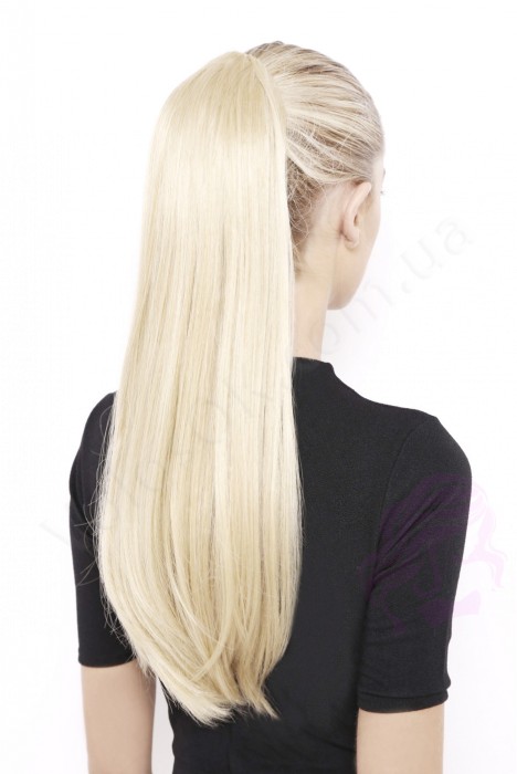 Накладний хвіст з натурального волосся, 50 см, 100г, супер блонд (№60) Накладний хвіст з натурального волосся, 50 см, 100г, супер блонд (№60)