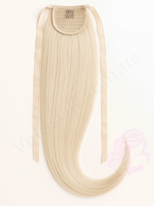 Накладний хвіст з натурального волосся, 50 см, 100г, супер блонд (№60) Накладний хвіст з натурального волосся, 50 см, 100г, супер блонд (№60)