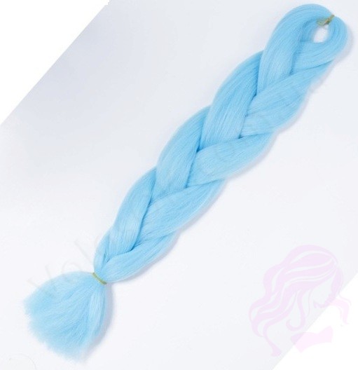 Канекалон цветной "Джамбо" 60 см, 100 грамм, небесно-голубой