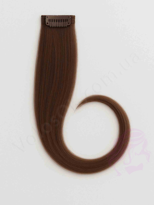 Натуральне волосся на заколках 50 см, 1 пасмо, коричневе (№04)