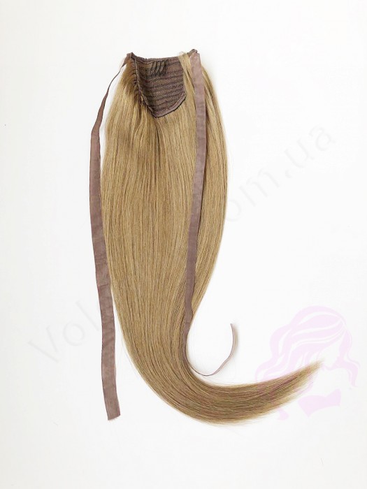 Накладний хвіст з натурального волосся, 50 см, 100г, світло-русявий (№16)