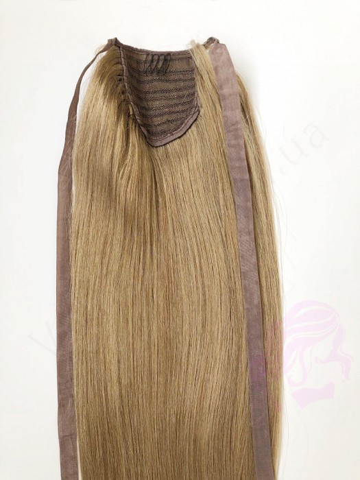 Накладний хвіст з натурального волосся, 50 см, 100г, світло-русявий (№16)