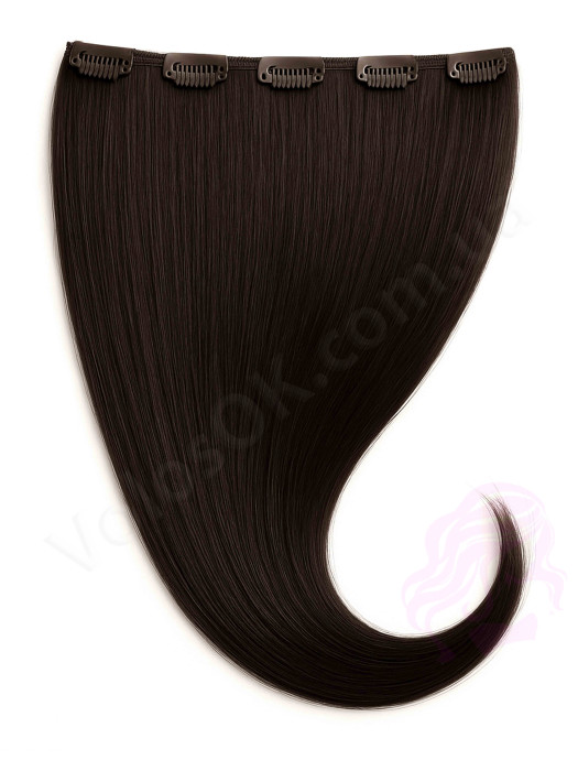 Натуральне волосся на заколках 50 см, 1 пасмо x 20 см, чорно-коричневе (№1B)