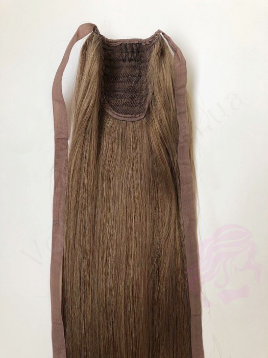 Накладний хвіст з натуральних волосся, 50 см, 100 г, світло-коричневий (№06) Накладний хвіст з натуральних волосся, 50 см, 100 г, світло-коричневий (№06)