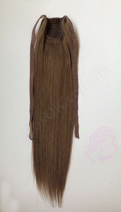 Накладний хвіст з натуральних волосся, 50 см, 100 г, світло-коричневий (№06) Накладний хвіст з натуральних волосся, 50 см, 100 г, світло-коричневий (№06)