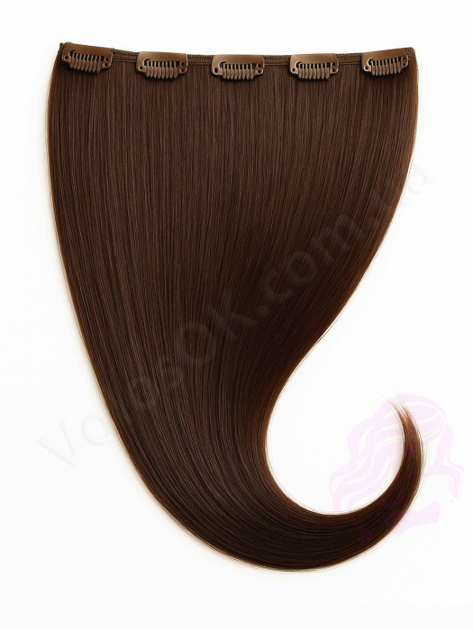 Натуральные волосы на заколках 50 см, 1 прядь x 20 см, коричневые (№04)