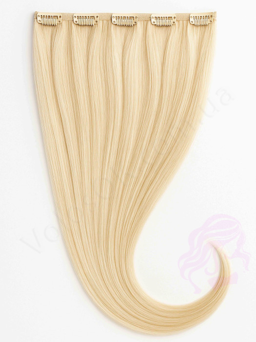 Натуральне волосся на заколках 50 см, 1 пасмо x 20 см, світлий блонд (№613)
