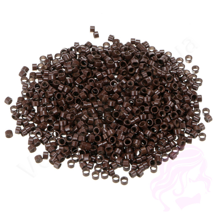 Мікрокільця для холодного нарощування алюмінієві, 1000 шт., Коричневі (№04)