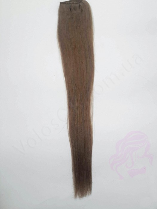 Натуральные волосы на заколках 50 см, 3 пряди, русые (№12) Натуральные волосы на заколках 50 см, 3 пряди, русые (№12)