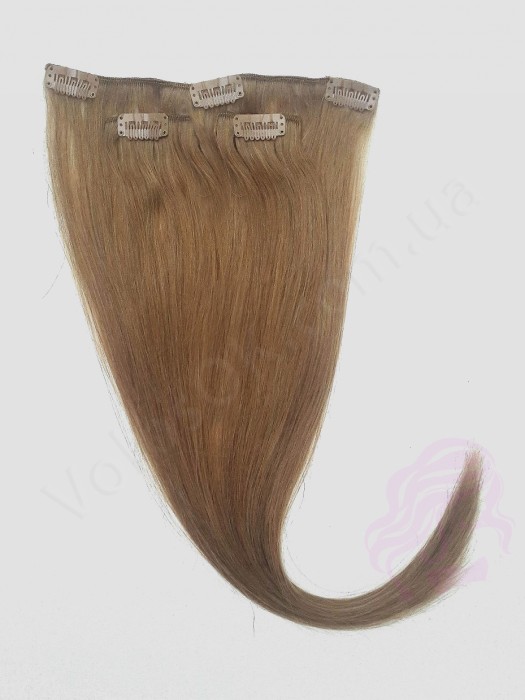 Натуральные волосы на заколках 50 см, 3 пряди, русые (№12) Натуральные волосы на заколках 50 см, 3 пряди, русые (№12)