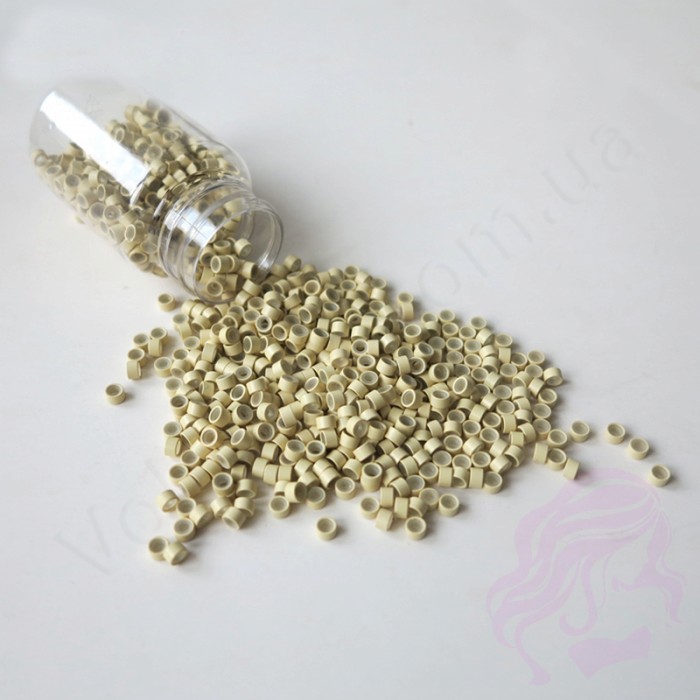 Мікрокільця для холодного нарощування алюмінієві + силікон, 500 шт., Блонд (№613)