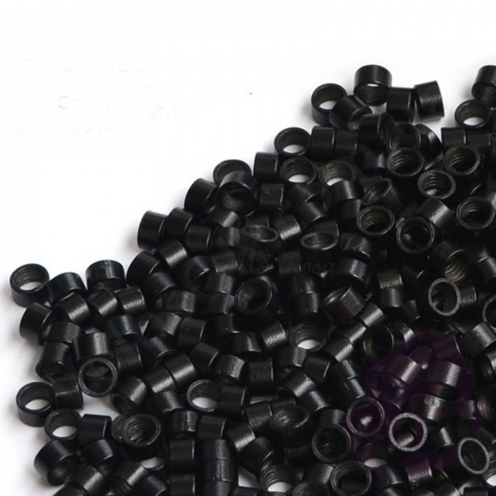 Мікрокільця для холодного нарощування алюмінієві, 1000 шт., чорні (№01)