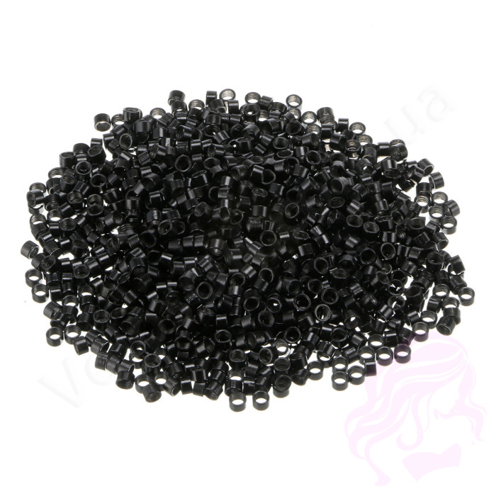 Мікрокільця для холодного нарощування алюмінієві, 1000 шт., чорні (№01)