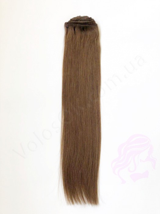 Натуральные волосы на заколках 50 см, 8 прядей, светло-коричневые (№06) Натуральные волосы на заколках 50 см, 8 прядей, светло-коричневые (№06)
