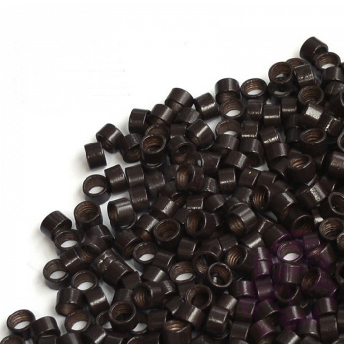 Мікрокільця для холодного нарощування алюмінієві, 1000 шт., Темно-коричневі (№02)