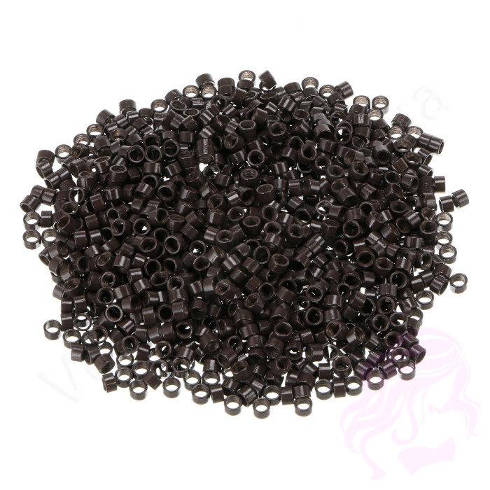 Мікрокільця для холодного нарощування алюмінієві, 1000 шт., Темно-коричневі (№02)