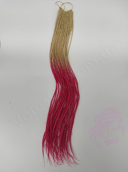 Сенегальские косички ZIZI, омбре светлый блонд + розовый, 100г, 30шт.