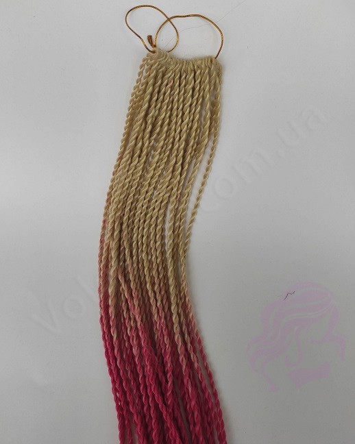 Сенегальские косички ZIZI, омбре светлый блонд + розовый, 100г, 30шт.