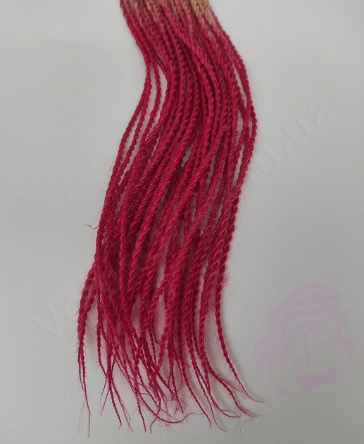Сенегальские косички ZIZI, омбре светлый блонд + розовый, 100г, 30шт.