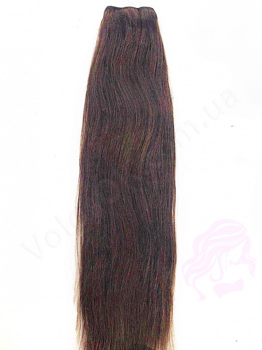 Волосы на трессах, 125 см ширина тресса,50 см длина, прямые, коричневые (04)