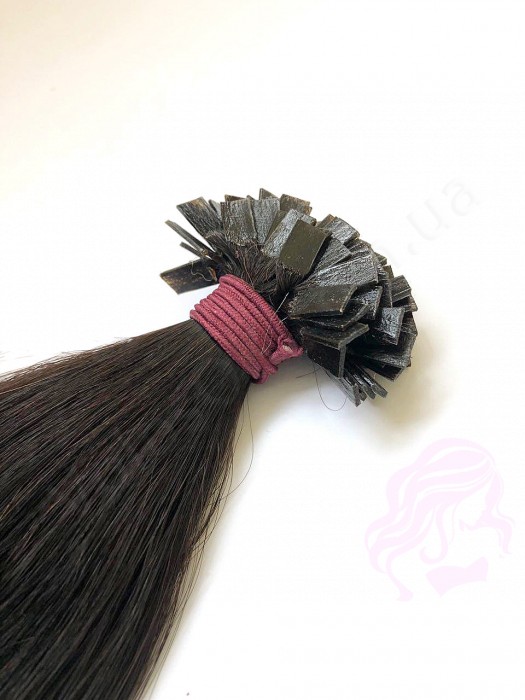 Волосы для горячего наращивания на капсулах, 45 см, прямые, 100 прядей, черно-коричневые (1B) Волосы для горячего наращивания на капсулах, 45 см, прямые, 100 прядей, черно-коричневые (1B)