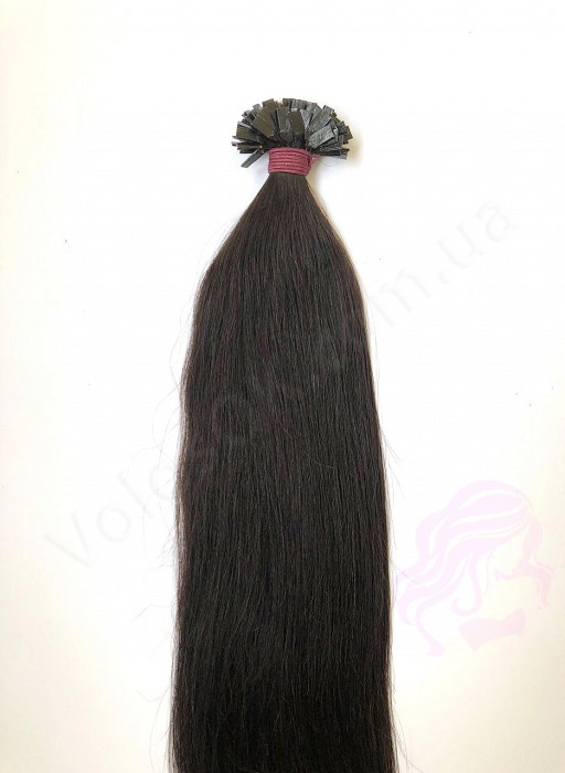 Волосы для горячего наращивания на капсулах, 45 см, прямые, 100 прядей, черно-коричневые (1B) Волосы для горячего наращивания на капсулах, 45 см, прямые, 100 прядей, черно-коричневые (1B)