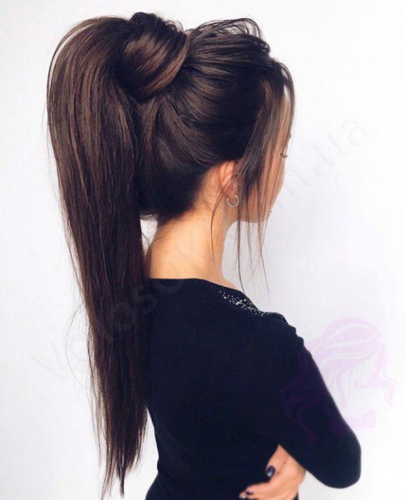 Накладний хвіст з натурального волосся, 50 см, 100г, темно-коричневий (№02) Накладний хвіст з натурального волосся, 50 см, 100г, темно-коричневий (№02)