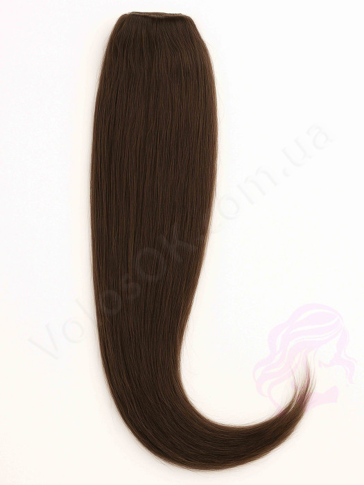 Накладний хвіст з натурального волосся, 50 см, 100г, темно-коричневий (№02) Накладний хвіст з натурального волосся, 50 см, 100г, темно-коричневий (№02)